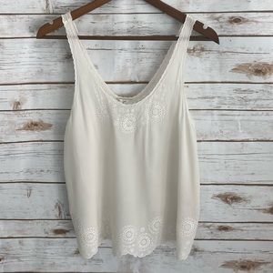 Joie cream, lace tank.  Size Small